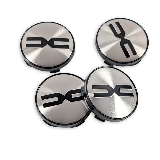 Set aus 4 Dacia Felgendeckel Silber Schwarz gebürstete Optik
