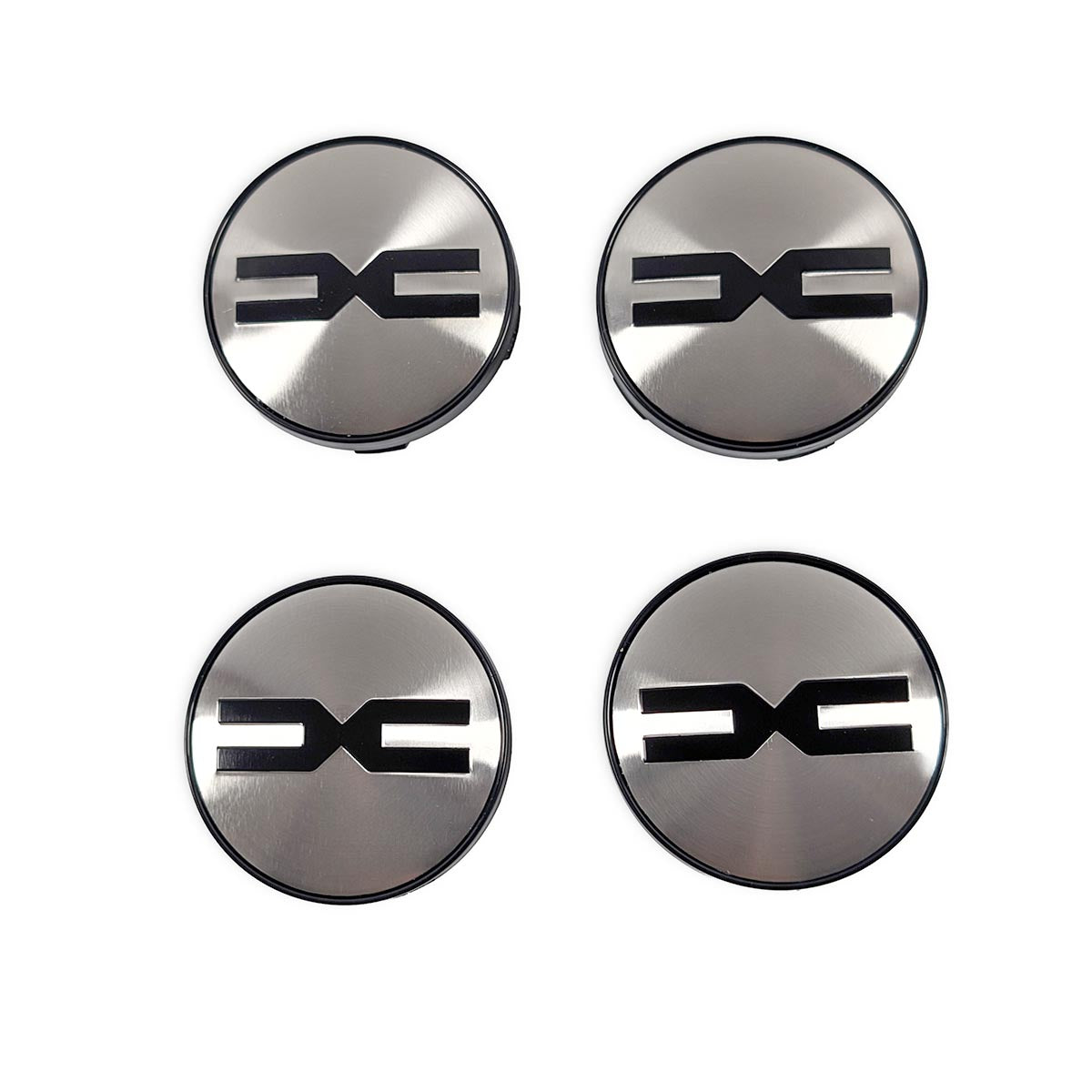 4pcs nabencappen dacia silber-schawrz