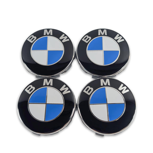 Nabenkappen BMW Blau Weiß Chrom für Serie 1 bis serie 7