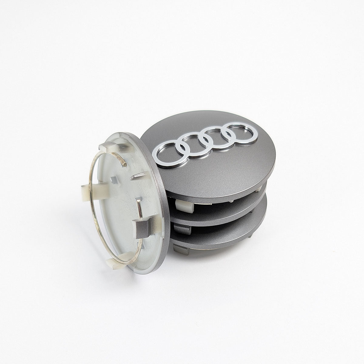 Radnabendeckel Audi grau – Detailansicht Material & Verarbeitung