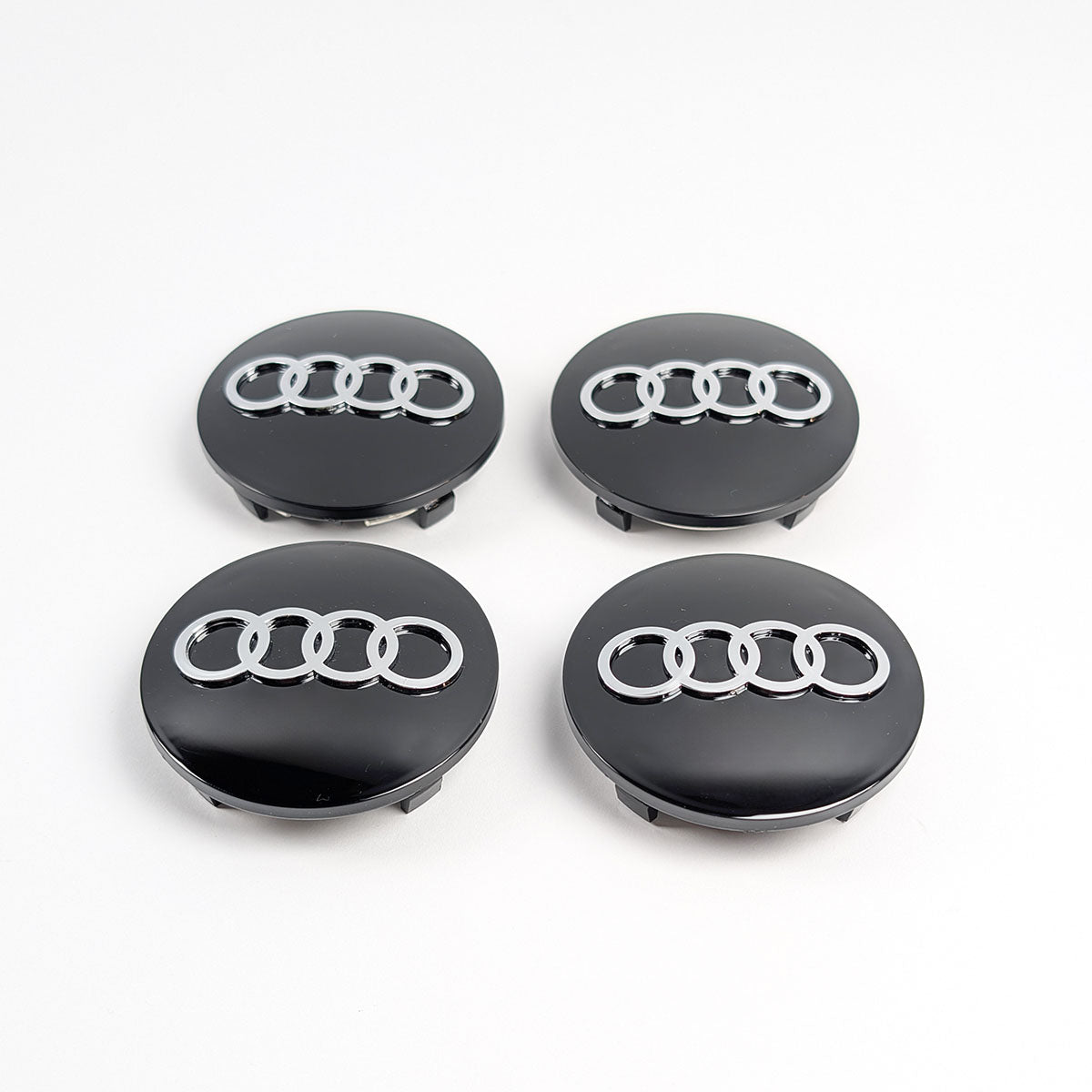 Audi Nabenkappen 68mm in Schwarz Set 4 Stück – Referenz 8D0601170 für Alufelgen