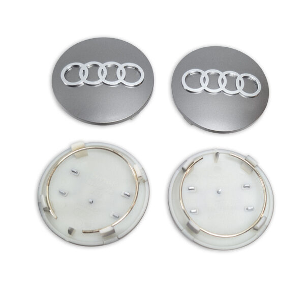 Audi Felgendeckel 68mm – Rückseite mit Metall-Spannring