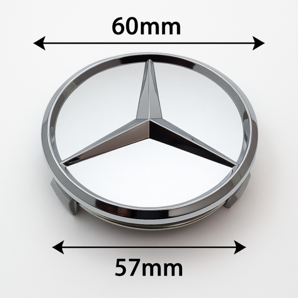 Technical illustration of Mercedes wheel cap 60mm