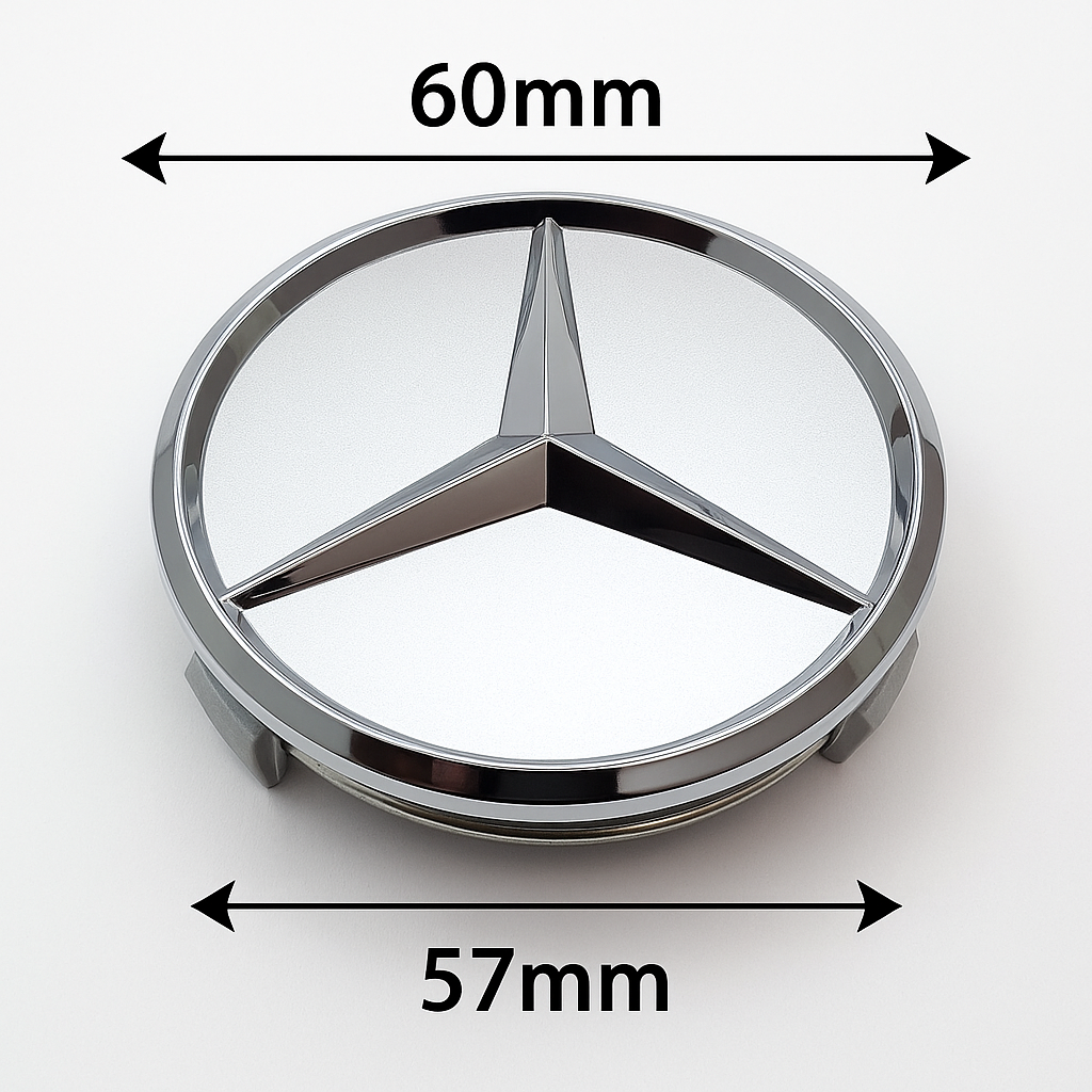 Technical illustration of Mercedes wheel cap 60mm
