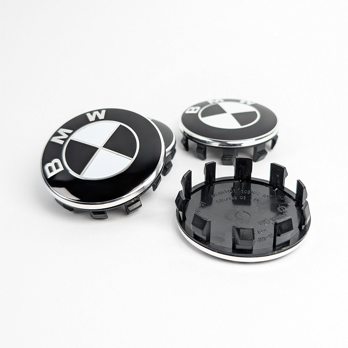 Set nabenkappen bmw schwarz weiss