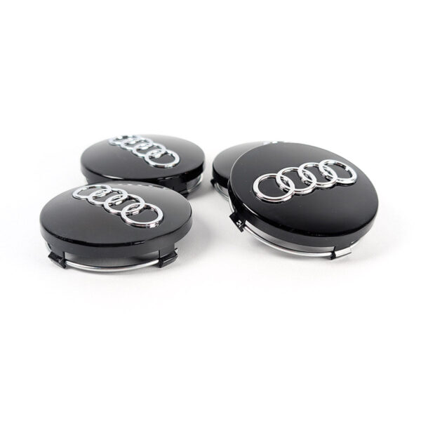 Audi Felgendeckel 60mm schwarz glänzend Seitenprofil