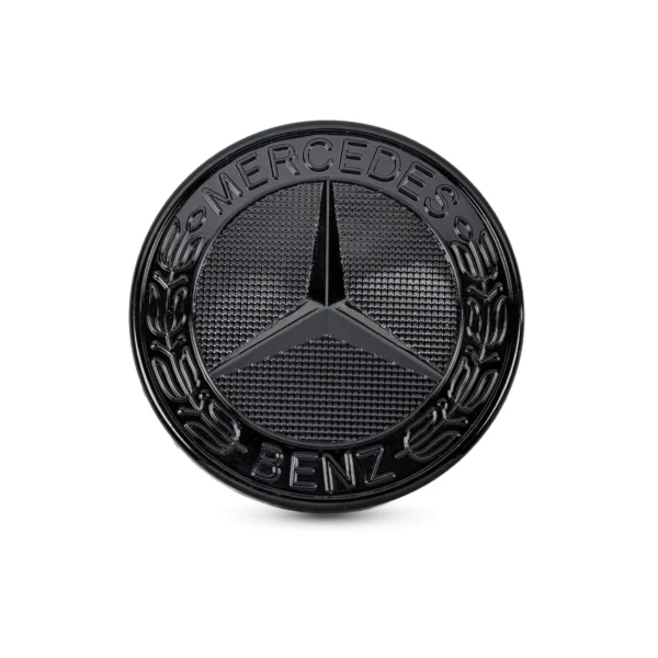 Haubenemblem 57mm passend für Mercedes in Schwarz Glanz
