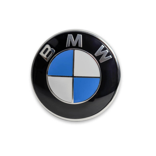 BMW Emblem 82mm klassisch Blau Weiß für Motorhaube Frontansicht