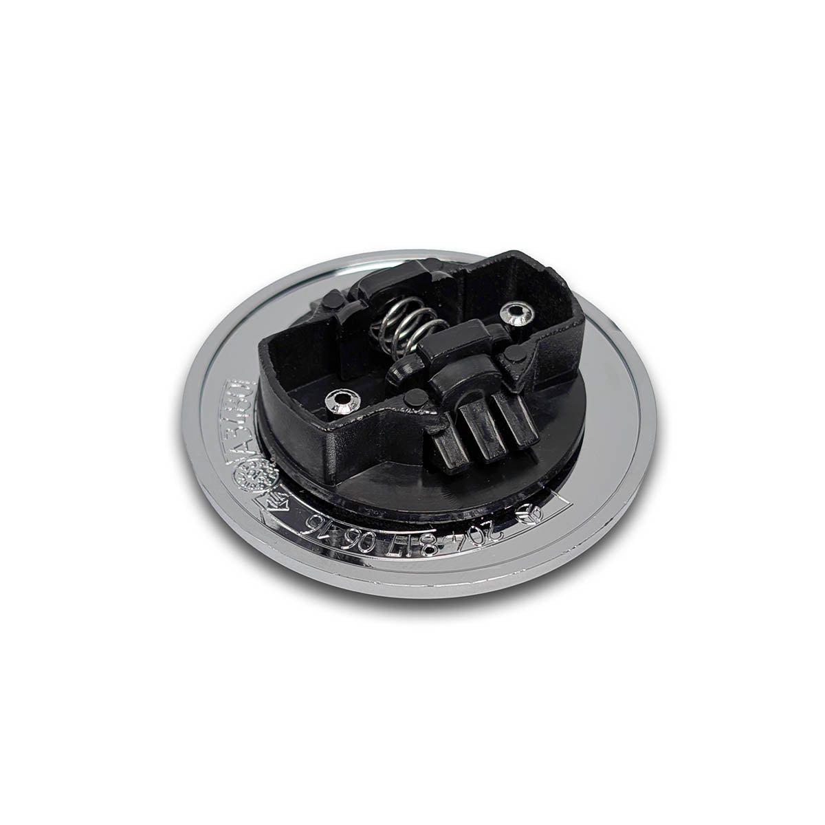 Rückansicht Mercedes Emblem 57mm mit Kunststoff-Spannfeder und Teilenummer A2048170616