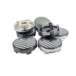 Nabendeckel für VW Carbon Optik Silber und Schwarze Kappen 60mm