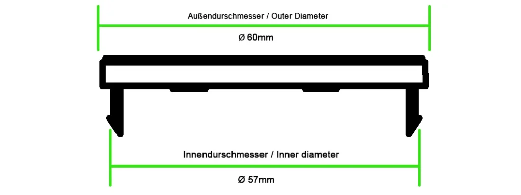 nabenkappen abmessungen 60 exterior und ca 57mm innendurschmesser