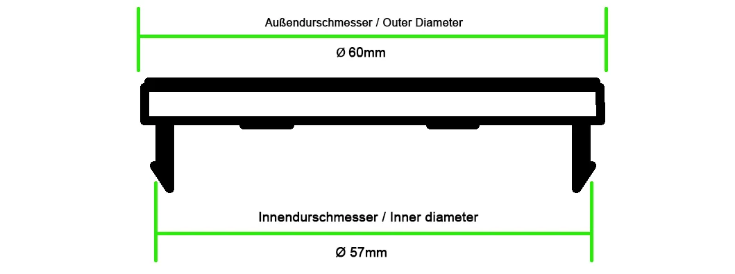 nabenkappen abmessungen 60 exterior und ca 57mm innendurschmesser