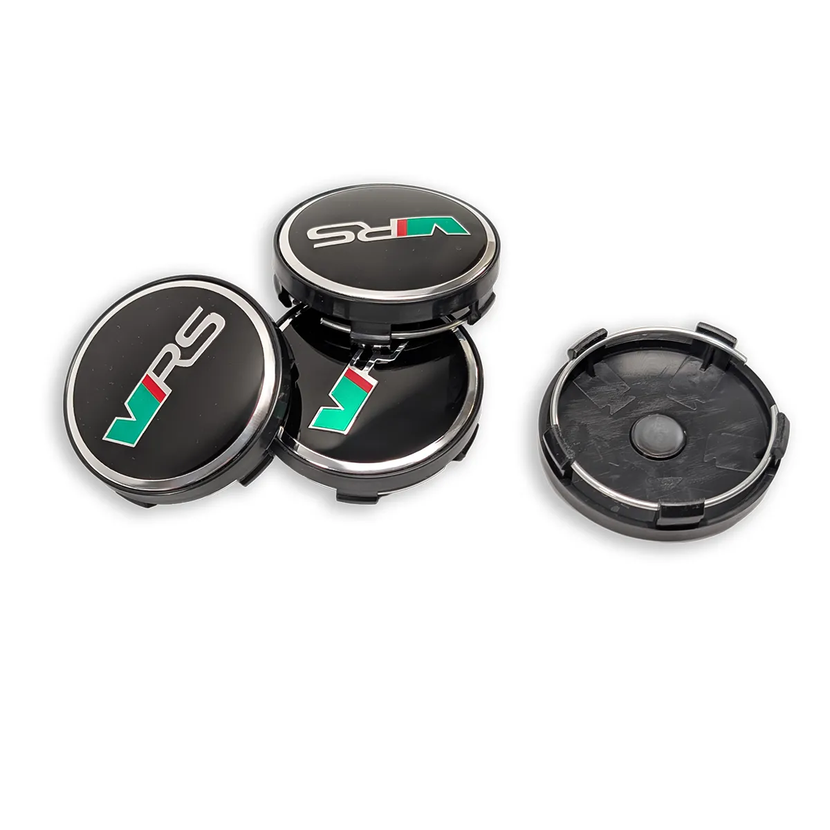 Nabendeckel 60mm für Skoda VRS – Schwarz Silber Felgendeckel 4er Set – Bild 3