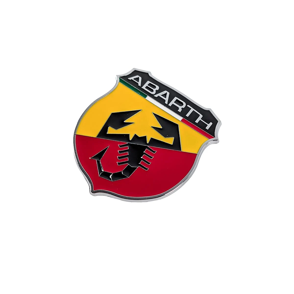 Hochwertiges Abarth Emblem Aufkleber Schild mit Skorpion Logo und Italien Flagge