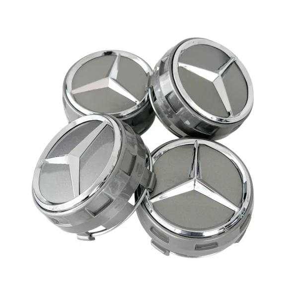 Nabendeckel Set in Chromeshadow Dark Metallic Optik Mercedes-Benz 75mm