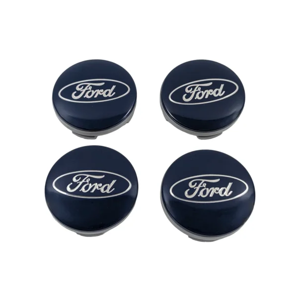 Ford Nabendeckel Set 54mm in Dunkelblau 4 Stück Draufsicht
