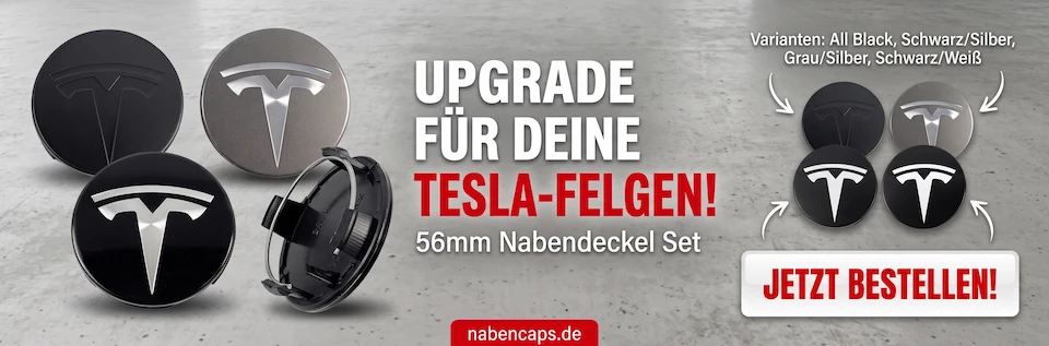 56mm nabendeckel in 4 farben für tesla