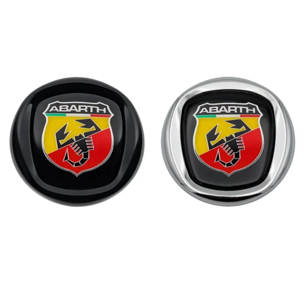 Abarth Emblem 120mm für Fiat in Schwarz Glanz und Chrom Ausführung