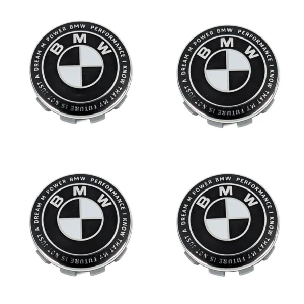 Nabendeckel Set für BMW 68mm M Performance Design 4 Stück Vorderansicht