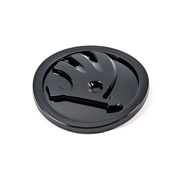 Skoda Emblem 90mm in Schwarz Glanz Klavierlack Optik