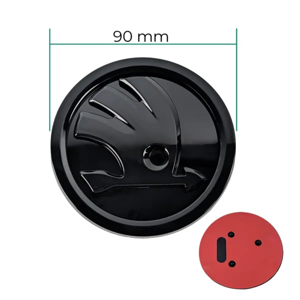 abmessungen schawrz glanz emblem 90mm skoda