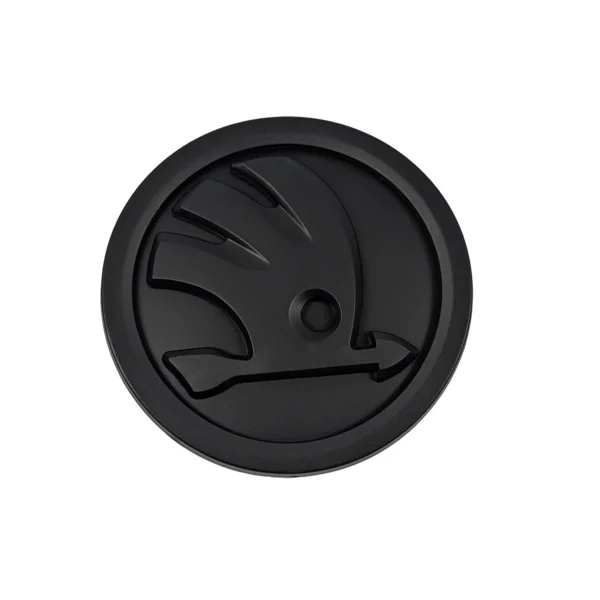 Skoda Emblem 90mm in Schwarz Matt mattes Kunststoff Finish