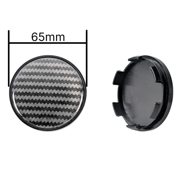 Radzierkappen 65mm Carbon-Look mit schwarzer Halterung