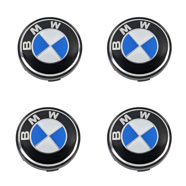 Nabenkappen für BMW 60mm Schwarz Zubehörfelgen 4er Set Ansicht