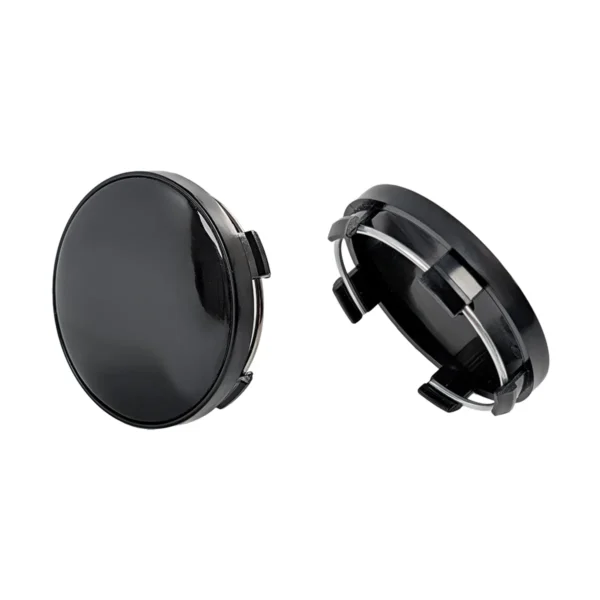 Radnabenabdeckung 60mm Schwarz Glanz neutral ohne Logo mit Metallring