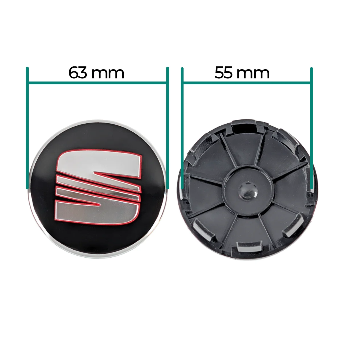 Nabendeckel 63mm passend für SEAT Maße 63mm außen 55mm innen