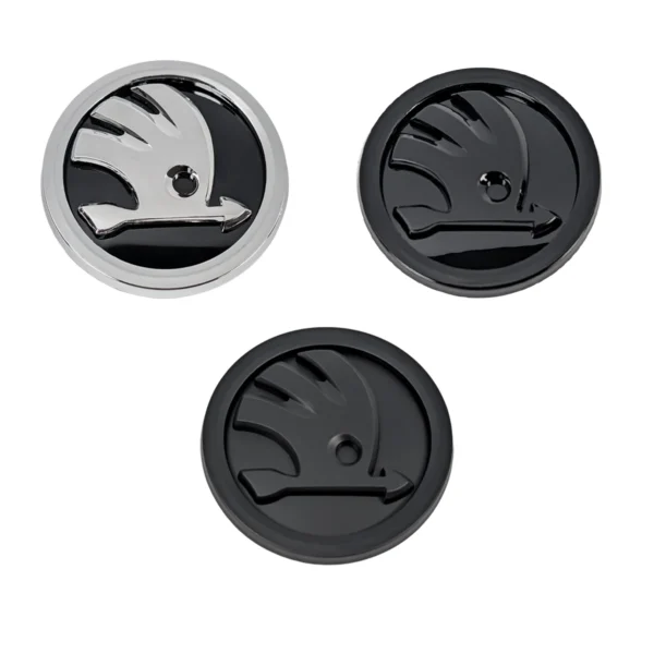 Emblem 80mm für Skoda in Schwarz Glänzend Matt und Chrom