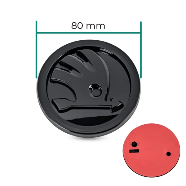 80mm Auto Emblem Rückseite mit Klebefläche und Zentrierstiften