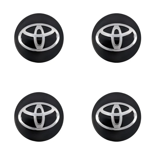 Toyota Nabenkappen 62mm schwarz Glanz mit Chrom-Logo im 4er Set